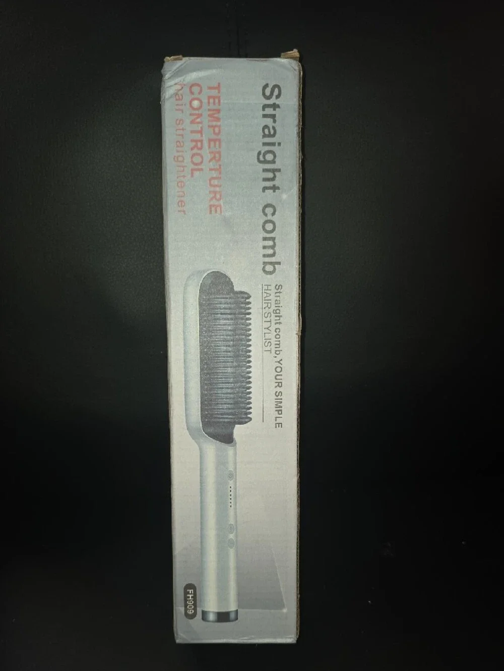 Temperature Control Hair Straightening Comb - Silver/Black